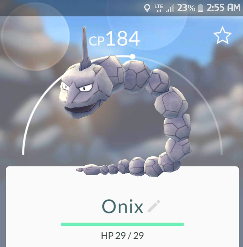 Onix pokemon Pokemon Go